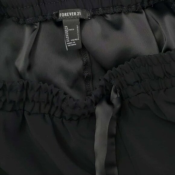 Women's Black High Rise Drawstring Ankle Slit Pants Size L (28x29) - Picture 2 of 9